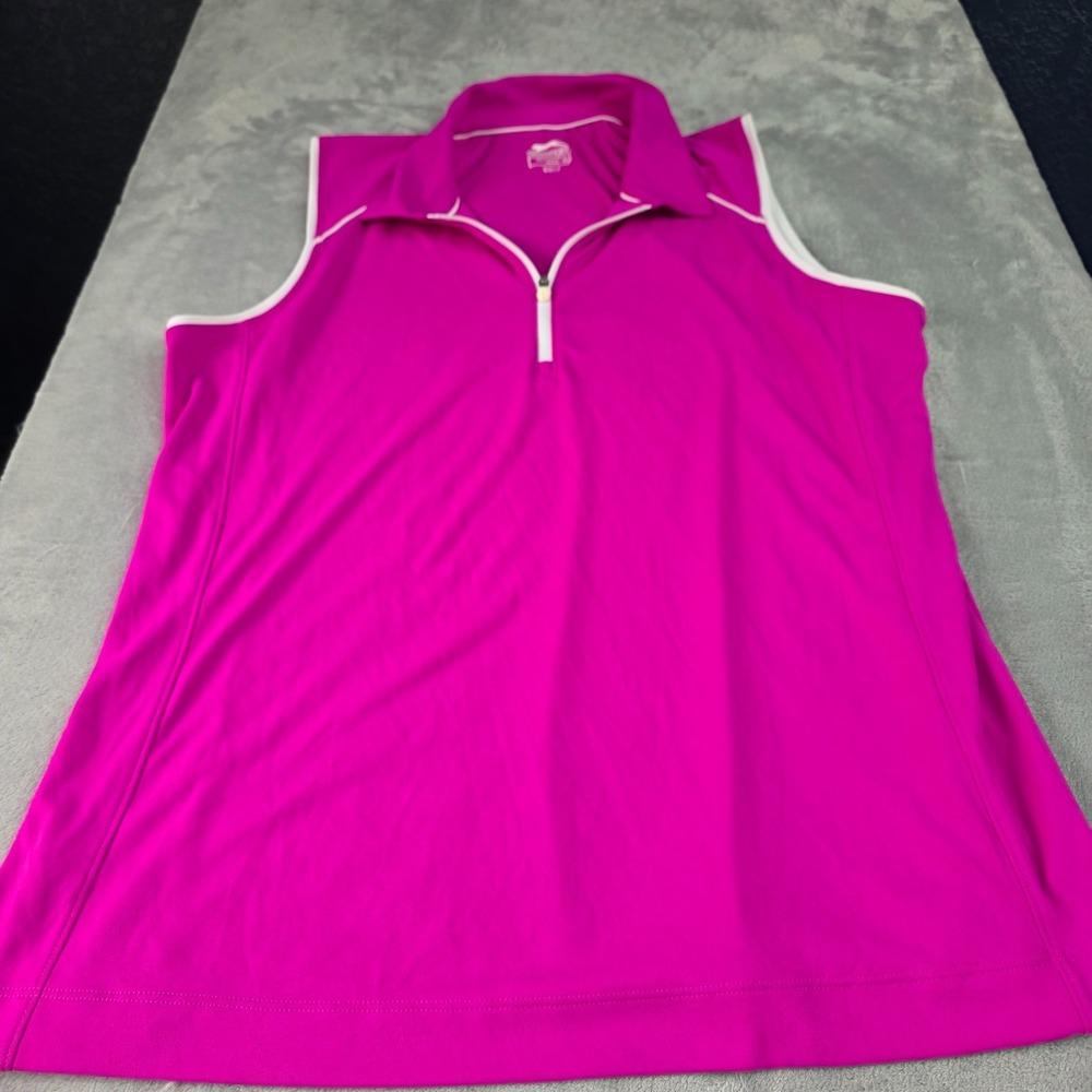 Slazenger Women's Sleeveless Golf Polo-Magenta-Sz XL